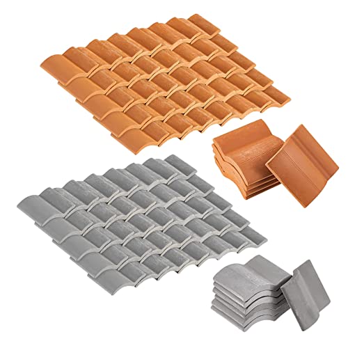 Qyrugcxs 200-Teiliges Dachziegel-Bauset Miniatur-Fliesen, Mini-Puppenhaus-Schindeln, GefäLschte Fliesen, Landschaftsgarten, Diorama-ÜBerdachung Qyrugcxs 200-Teiliges Dachziegel-Bauset Miniatur-Fliesen, Mini-Puppenhaus-Schindeln, GefäLschte Fliesen, Landschaftsgarten, Diorama-ÜBerdachung von Qyrugcxs