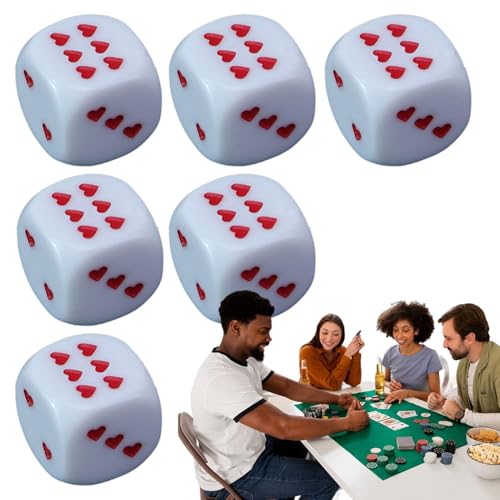 Dice Game Set, Acryl Herz Dot Dice, abgerundete Ecke, leichtes kompaktes Design, 0,98 Zoll, 6-teilig, bunte Kollektion, ideal für Reisen, Klassenzimmer und Feiertage Dice Game Set, Acryl Herz Dot Dice, abgerundete Ecke, leichtes kompaktes Design, 0,98 Zoll, 6-teilig, bunte Kollektion, ideal für Reisen, Klassenzimmer und Feiertage von Qzdtue