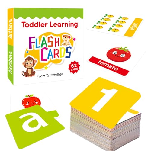 Letter Recognition Learning Game, Educational Learning Cards for Kids, Double-Sided Flash Cards, Numbers and Shapes Flash Cards 8,9 cm/3,5 Zoll für Kinder von Qzdtue
