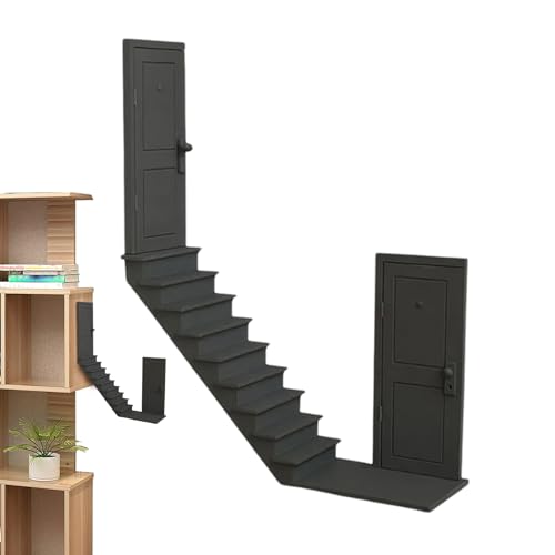 Miniatur Staircase, 3D Printed Tiny Stair Model Ohne Rüstungen, Dekoratives Furnishing Zubehör, 14 x 16,5 x 4,3 cm, für Kinderräume, Wall Art, Dioramas, Kleine Landscape Ornamente von Qzdtue