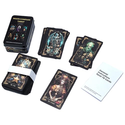 Oracle Deck, Tarot Card Game, Wahrsagenbrett Set, 5,12 Zoll Symbolic Card Meanings, Intuitive Party Play, für Club Nights, Reisen, Gatherings, Mystical Birthday Present von Qzdtue
