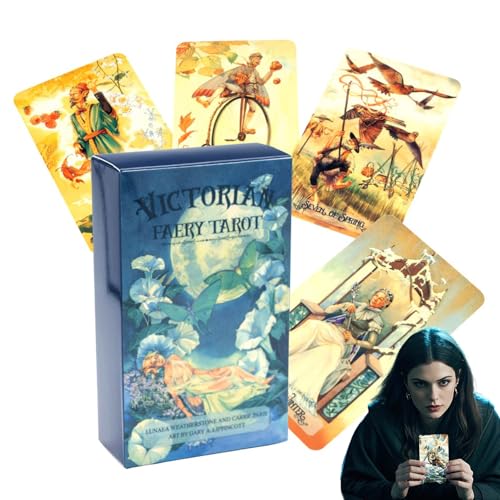Qzdtue Fairy Tarot, Funny Card Deck, Portable Party Supplies, Cooperative Strategy Toy, 4,06 x 2,36 Zoll, Ideal Family Gatherings, Christmas Fun, Einzigartig für Unterhaltung und Wahrsagerei von Qzdtue