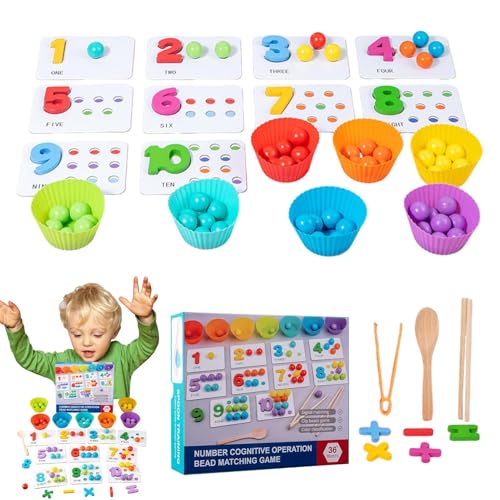 Qzdtue Math Learning Beads, Number Counting Toy, Educational Color Game, 22 x 19 x 4 cm, bunte Aktivität, Hands-on Skill Builder, Kinder 's Day Thanksgiving Gift Use von Qzdtue