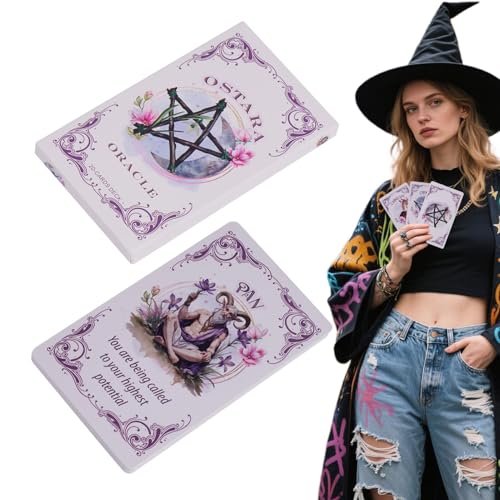Qzdtue Oracle Cards, English Beginner Deck, Spiritual Exploration Set, 11,9 x 5,9 cm, kompaktes leichtes Design, für Reisen, Zuhause, Studenten, Mädchen, Jugendliche, Erwachsene, Game Props von Qzdtue