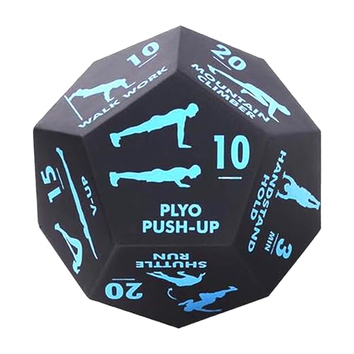 Qzdtue Workout Dice, Fitness Game Set, Tragbares Übungs-Tool, 12 x 10 x 10 cm Stärke, Trainingshilfe, 2 x Schaumstoff, Heimstudio und Reise-Workout-Motivation von Qzdtue