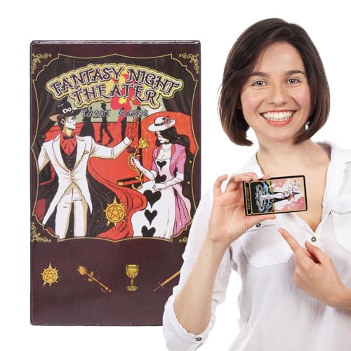 Tarot Cards Set, 78 Fantasy Night, Theater Deck, Fortune Telling, 4,13 x 2,48 Zoll, Design, Family Game, Beginner Friendly, Expert Use, Divination Tools, Meaning Guide Tarot Cards Set, 78 Fantasy Night, Theater Deck, Fortune Telling, 4,13 x 2,48 Zoll, Design, Family Game, Beginner Friendly, Expert Use, Divination Tools, Meaning Guide von Qzdtue