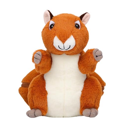 Tierpuppe aus Plüsch, Eichhörnchen-Spielzeug aus Plüsch | wendbares Tierpuppenkissen, Sofakissen aus weichem und niedlichem Plüsch, Schlafbegleiter für Wohnzimmer, Schlafzimmer von Qzdtue