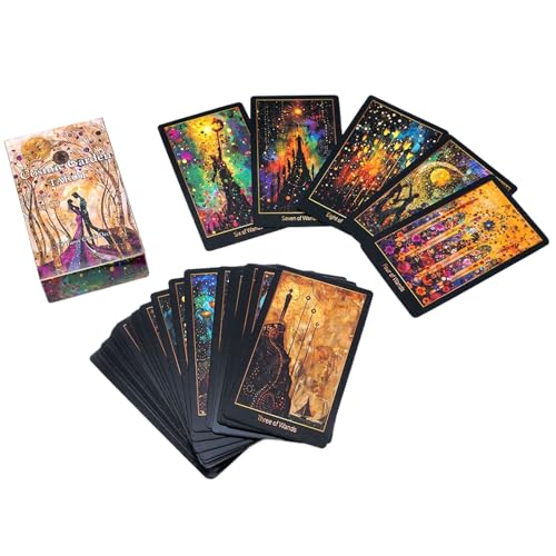 Wahrsagerkarten Deck, Oracle Tarot Game, Fate Reading Set, 4,06 Zoll Familien-Entertainment-Karten, Party Travel Collection, für Gruppenspiel, Vacation Spaß, Intuitive Exploration von Qzdtue