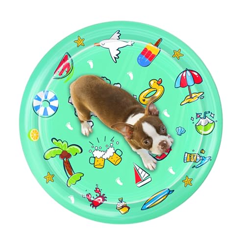 Water Sensory Play Mat für Katzen, interaktives Wasser-Pad, 100 cm, kühlendes und bequemes Spielspielzeug für Kätzchen, Haustiere, Förderung des aktiven Haustierspiels, Cooling Design von Qzdtue