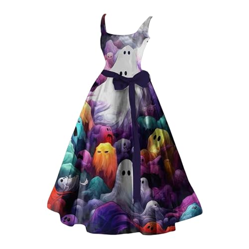 Qzeanxy Mittelalter Kleidung Damen - Renaissance Kostüm Halloween Fledermausärmel Kleider Festlich Retro Elegant Kleid Ärmelloses Vampir Hexenkostüm Schwarz Steampunk Casual Karneval von Qzeanxy