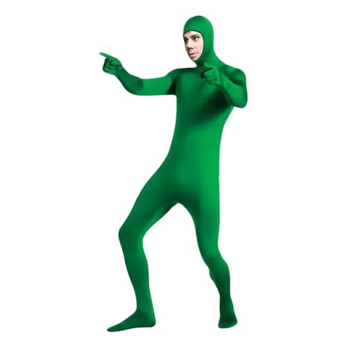 Qzeanxy Karneval Ganzkörperanzug - Lorax Kostüm Open Face Cosplay Jumpsuit Tight Damen Herren Ganzkörper Slenderman zweite Haut Bodysuit Halloween Maskenbälle Unisex Erwachsene von Qzeanxy