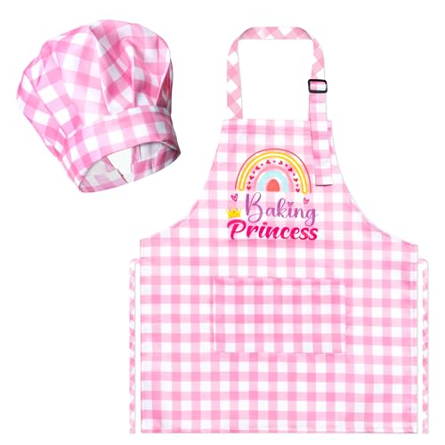 R HORSE Kinderschürze und Kochmütze, verstellbar, kokettisch, rosa, Küchenschürze für Mädchen, zum Verkleiden von Rollenspielen, Koch, Spielzeug, lustiges Kochgeschenk, Geburtstagsgeschenk für Kinder R HORSE Kinderschürze und Kochmütze, verstellbar, kokettisch, rosa, Küchenschürze für Mädchen, zum Verkleiden von Rollenspielen, Koch, Spielzeug, lustiges Kochgeschenk, Geburtstagsgeschenk für Kinder von R HORSE