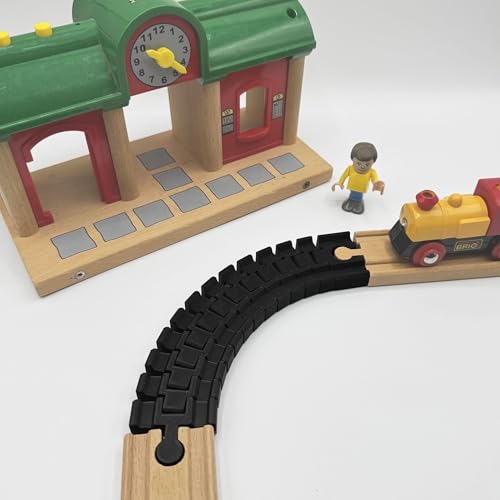 Flexible Schiene kompatibel mit Brio Holzeisenbahn, Kurven Gleisverbinder, Eisenbahnzubehör, Holzeisenbahn, Schienen verbinder Universell - Made by R-Satz Shop (1 Stück) von R-Satz Shop