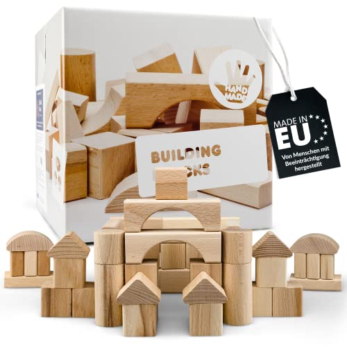 R.u.M. Toys Holzbausteine 50 Teile - 100% natürliche BAU Klötze - handgefertigte Bauklötze aus europäischem Buchenholz - Premium Holzspielzeug - nachhaltige Bauklötze Holz R.u.M. Toys Holzbausteine 50 Teile - 100% natürliche BAU Klötze - handgefertigte Bauklötze aus europäischem Buchenholz - Premium Holzspielzeug - nachhaltige Bauklötze Holz von R.u.M. Toys