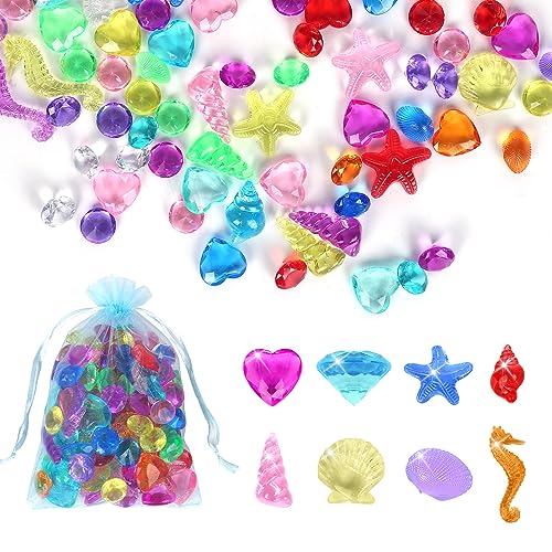 RAFIYU Edelsteine für Kinder,100 Pcs Tauchspielzeug für Kinder,bunt Tauchjuwel Pool Spielzeug,Diamant Set mit Meerestieren,Pool Spielzeug Tauchtiere für Kinder,Bade- Strandspielzeug für Mädchen Junge RAFIYU Edelsteine für Kinder,100 Pcs Tauchspielzeug für Kinder,bunt Tauchjuwel Pool Spielzeug,Diamant Set mit Meerestieren,Pool Spielzeug Tauchtiere für Kinder,Bade- Strandspielzeug für Mädchen Junge von RAFIYU