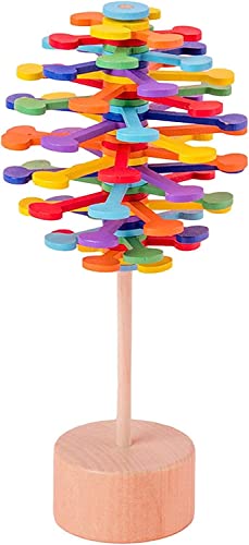 RAHBI Spiral-Lollipop aus Holz, bunt, drehbares Holzspielzeug, Spirale, buntes Spielzeug zum Stressabbau (B) von RAHBI