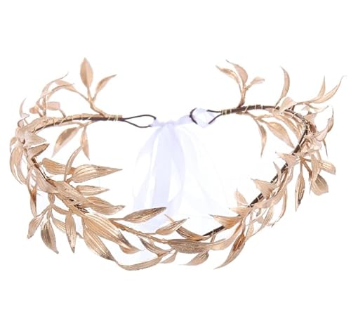 Goldene Griechische Lorbeerkrone, Kopfschmuck Haarreifen Lorbeerkranz Goldener Haarschmuck Damen Frauen Kostüm Zubehör für Erwachsene Hochzeit Geburtstag Cosplay Halloween Renaissance Party Karneval Goldene Griechische Lorbeerkrone, Kopfschmuck Haarreifen Lorbeerkranz Goldener Haarschmuck Damen Frauen Kostüm Zubehör für Erwachsene Hochzeit Geburtstag Cosplay Halloween Renaissance Party Karneval von RANJIMA
