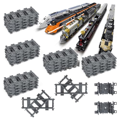 RANJIMA Bausteine Zug Schienen Set, 42 Stück City Zug Schienen Set, Eisenbahn Schienen City Zug Zubehör for Train, City Schienen Set, Eisenbahn Erweiterungs Sets für Bausteine Geschenke zum für Jungen RANJIMA Bausteine Zug Schienen Set, 42 Stück City Zug Schienen Set, Eisenbahn Schienen City Zug Zubehör for Train, City Schienen Set, Eisenbahn Erweiterungs Sets für Bausteine Geschenke zum für Jungen von RANJIMA