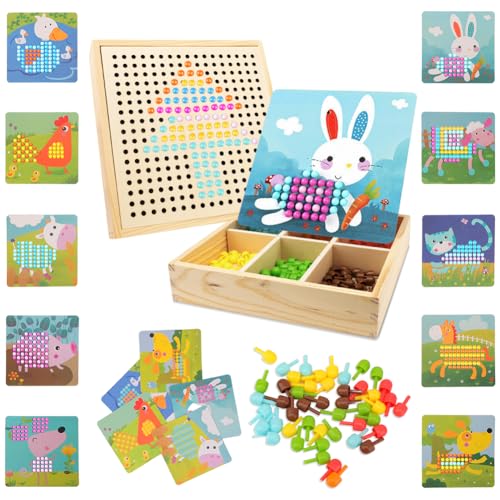 RANJIMA Mosaik Steckspiel, Mosaik Bastelset Kinder,Steckspiel ab 3 4 5 Jahre,Mosaik Steckspiel Pegboard mit 240 Steckperlen 10 Bilder,Montessori Spielzeug Geschenke für Kinder Mädchen Jungen,Bauernhof RANJIMA Mosaik Steckspiel, Mosaik Bastelset Kinder,Steckspiel ab 3 4 5 Jahre,Mosaik Steckspiel Pegboard mit 240 Steckperlen 10 Bilder,Montessori Spielzeug Geschenke für Kinder Mädchen Jungen,Bauernhof von RANJIMA