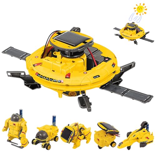 RANJIMA 6 in 1 STEM Solar Roboter, SolarRoboter Bausatz DIY Bauspielzeug Experimente Bausatz für Kinder, Roboter Angetrieben durch Solarenergie, Coole Geburtstag Geschenke für Jungen ab 8 9 10 11 12 von RANJIMA