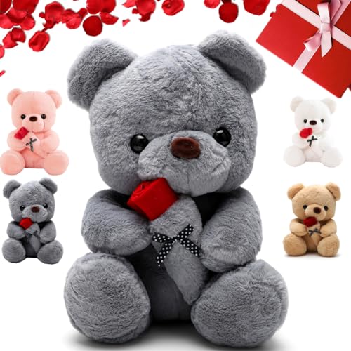 RANJIMA Teddybär mit Rose,35 cm Teddybär,Plüsch-Bär,Teddy Plüschbär,Teddybär Plüschtier Kuscheltier Schmusetier,Teddybären Rose Stofftier Spielzeug,Valentinstag Geburtstag Geschenke für Kinder Mädchen RANJIMA Teddybär mit Rose,35 cm Teddybär,Plüsch-Bär,Teddy Plüschbär,Teddybär Plüschtier Kuscheltier Schmusetier,Teddybären Rose Stofftier Spielzeug,Valentinstag Geburtstag Geschenke für Kinder Mädchen von RANJIMA