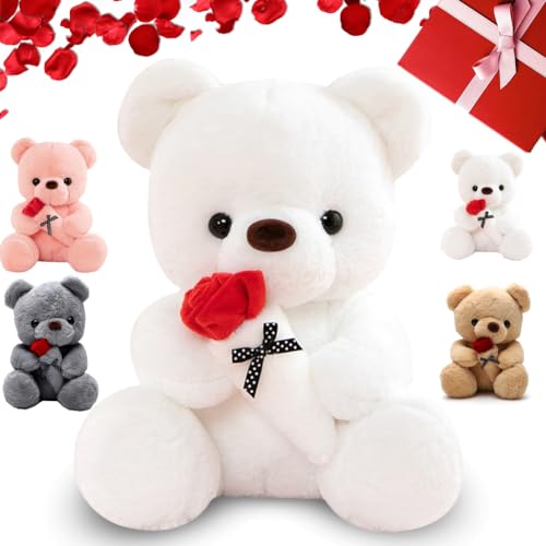 RANJIMA Teddybär Mit Rose, 35cm Plüschbär, Kuscheltier Schmusetier, Stofftier Spielzeug - Valentinstag Geburtstag Geschenke für Kinder Mädchen RANJIMA Teddybär Mit Rose, 35cm Plüschbär, Kuscheltier Schmusetier, Stofftier Spielzeug - Valentinstag Geburtstag Geschenke für Kinder Mädchen von RANJIMA