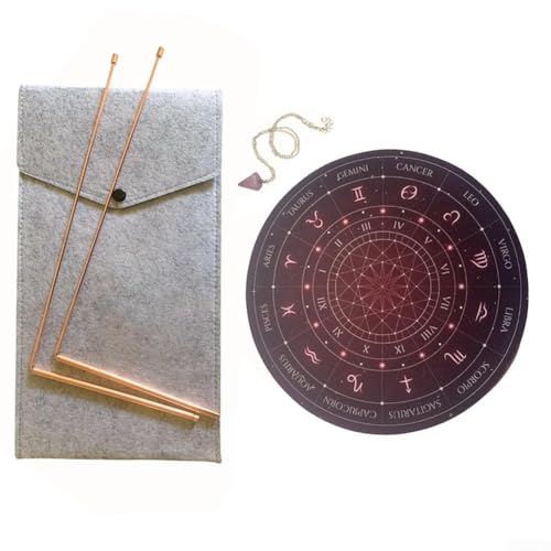 Explore the Paranormal with 2 Copper Dowsing Rods, Pendulum, and Mat for Resource Location Explore the Paranormal with 2 Copper Dowsing Rods, Pendulum, and Mat for Resource Location von RANRAO