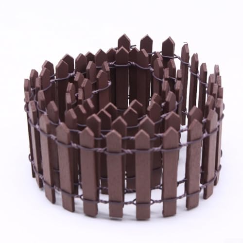 RANRAO Kleiner Landschaftszaun zum Selbermachen, charmante Holzdekoration für Gartenarbeit, Sukkulentententöpfe und Miniatur-Displays, 90 x 5 cm (braun) von RANRAO