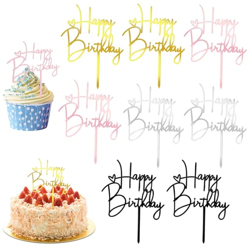 8Stück Happy Birthday Tortendeko,Cake Topper Geburtstag,Acryl Tortendeko Geburtstag,Glänzende Cupcake-Garnitur,Für Jungen,Mädchen,Erwachsene,Geburtstagsfeiern 8Stück Happy Birthday Tortendeko,Cake Topper Geburtstag,Acryl Tortendeko Geburtstag,Glänzende Cupcake-Garnitur,Für Jungen,Mädchen,Erwachsene,Geburtstagsfeiern von RANYAKE