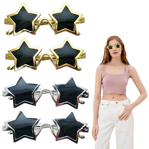 RANYAKE 4Stk Partybrille im Set,Sternförmige Sonnenbrille,Pentagramm Sternenbrille,Requisiten für Fotokabinen,Lustige Stern-Sonnenbrille,für Kostümpartys für Erwachsene und Kinder RANYAKE 4Stk Partybrille im Set,Sternförmige Sonnenbrille,Pentagramm Sternenbrille,Requisiten für Fotokabinen,Lustige Stern-Sonnenbrille,für Kostümpartys für Erwachsene und Kinder von RANYAKE