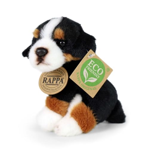 RAPPA Kleiner Hund Kuscheltier ca. 11 cm – weiches Eco-Friendly Stofftier – Perfekter Begleiter für alle Abenteuer (A Weiß/Schwarz/Braun) von RAPPA