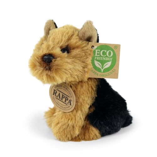 RAPPA Kleiner Hund Kuscheltier ca. 11 cm – weiches Eco-Friendly Stofftier – Perfekter Begleiter für alle Abenteuer (D Braun/Schwarz) von RAPPA