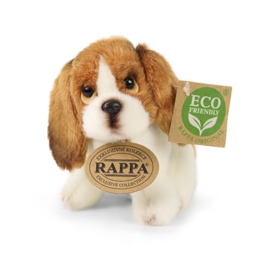 RAPPA Kleiner Hund Kuscheltier ca. 11 cm – weiches Eco-Friendly Stofftier – Perfekter Begleiter für alle Abenteuer (E Weiß/Braun) von RAPPA