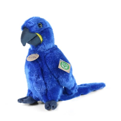 RAPPA Plüsch Papagei Blauer Ara Hyazinthe stehend 25 cm UMWELTFREUNDLICH von RAPPA