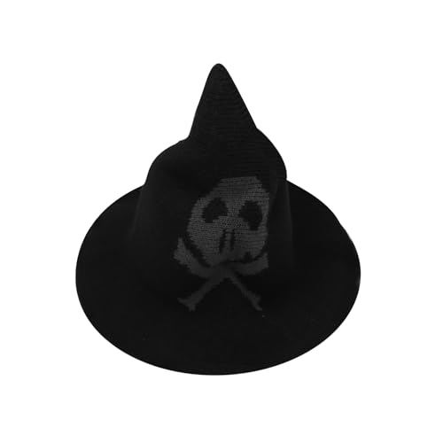 RARITYUS Hexenhut mit Totenkopf-Muster, warmer Hut für kaltes Wetter, für Damen und Mädchen, Halloween-Zubehör, Schwarz, Einheitsgröße RARITYUS Hexenhut mit Totenkopf-Muster, warmer Hut für kaltes Wetter, für Damen und Mädchen, Halloween-Zubehör, Schwarz, Einheitsgröße von RARITYUS