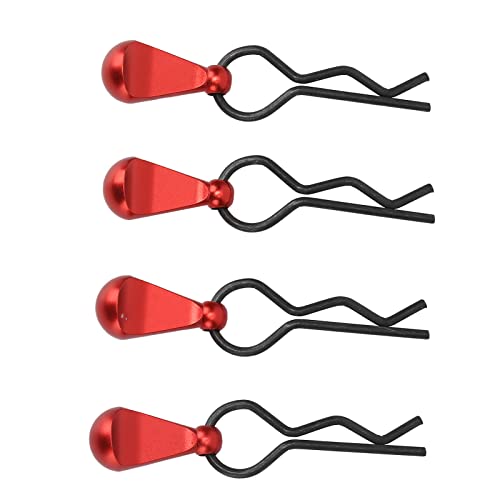 RASTKY 4pcs Edelstahl RC -Karosserie -Clamp/Holder Stifte mit Aluminiumlegierhandle 1/8 1/10 RC Autos R Formklammern Einfache Installation und Entfernung (Rot) von RASTKY