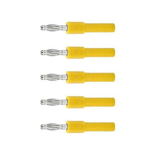 RASTKY 5pcs 4mm Banana Plug -Adapter Starke Konnektivität Gute Leitfähigkeit 4mm Bis 2mm Conversion Banana Plug Elektronik/Home Audio/Home Audio Zubehör/ (gelbe Farbe) von RASTKY