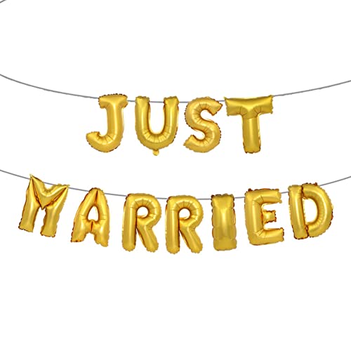 RASTKY Banner Banner Bullon für die Dekoration der Hochzeits -Engagement -Party, Aluminium Kinematografie Material, Nicht Wiederverwendbar und Leicht Aufzublasen, Golden, 16 Zoll, Set 11 von RASTKY
