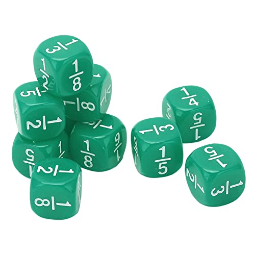 RASTKY Fraction Dice Class Set für Mathematikpraxis - 20pcs Multi -Facetten Tischspielzubehör (Green) von RASTKY