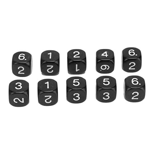 RASTKY Pädagogische Zahlenwürfztet - 20pcs 6 -seitige Kunststoffwürfel für Numerische Lehr und Brettspiele 16 Mm Polyedrische Lernhilfe (Black) von RASTKY
