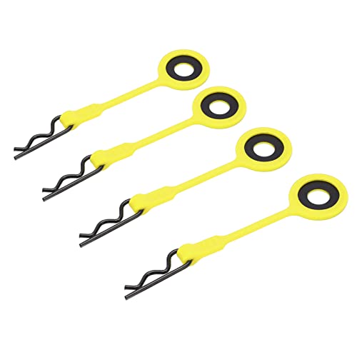 RASTKY RC -Körperclips -Stifte für 1/10 Modellauto RC Karosserie Retainerclips 4pcs (Yellow) von RASTKY