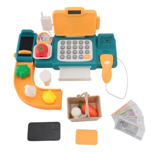 RASTKY Spielzeug der Registrierkasse für mit Automatisierter Schubladenfunktion und Taschenrechner für die Realistische Simulationsreproduktion (Green) von RASTKY