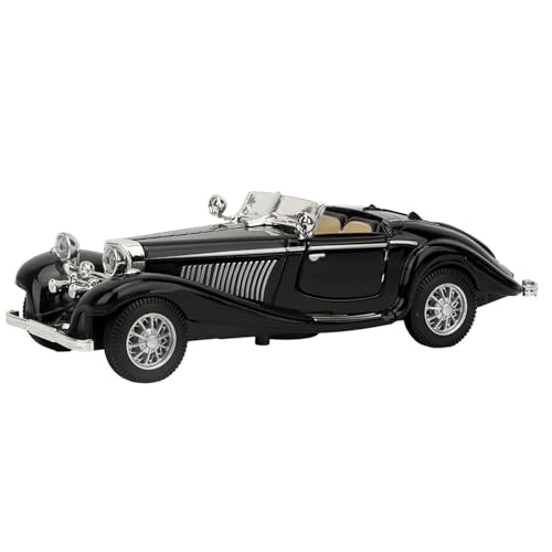 RASTKY Vintage -Simulation Pull Car Toy Toy für, Legierungsfahrzeugmodell mit Licht und Musik für, Langlebiges Babyauto -Spielzeug für Am Geburtstag, Weihnachten und Neujahr (Black) von RASTKY