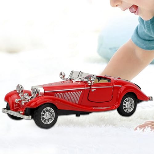 Vintage -Simulation Pull Car Toy Toy für, Legierungsfahrzeugmodell mit Licht und Musik für, Langlebiges Babyauto -Spielzeug für Am Geburtstag, Weihnachten und Neujahr (Rot) von RASTKY