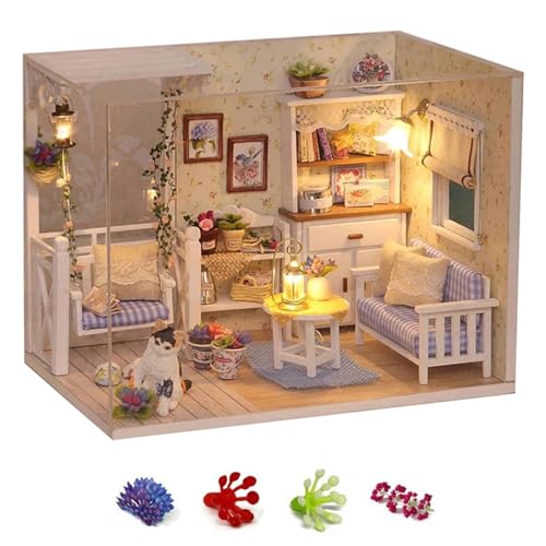 DIY Miniature House,Miniatur Haus,DIY-Modellbau-Bastelsätze,Geschenke Für Jungen,Mädchen,Erwachsene,Für Die Dekoration Von Schreibtischen,Bücherregalen Usw. von RATSTONE