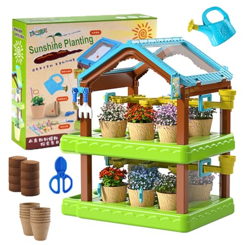 Gewächshaus Kinder,Kinder Gewächshaus,Doppelte Schicht,Experimente Zum Pflanzenwachstum Wissenschaft,Für Mini-Gärtner Und Botaniker,Experimentierkästen Für Ab 7 Jahren von RATSTONE