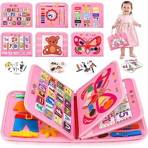 RATSTONE 9 in 1 Busy Board, Montessori-Spielzeug für Jungen und Mädchen im Alter von 1-5 Jahren, Babybuch frühes Lernen Leben Fähigkeiten Lernspielzeug, Reise Spielzeug Geschenke für Mädchen RATSTONE 9 in 1 Busy Board, Montessori-Spielzeug für Jungen und Mädchen im Alter von 1-5 Jahren, Babybuch frühes Lernen Leben Fähigkeiten Lernspielzeug, Reise Spielzeug Geschenke für Mädchen von RATSTONE