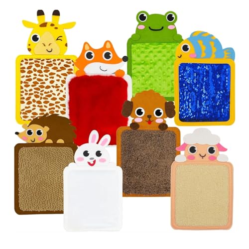 RATSTONE Sensorik Matten,Taktile Scheiben Für Kinder Mit Autismus,Tierhaar-Texturmatte,Puzzle,Geeignet Für Kleinkinder Jeden Alters,Packung Mit 8 Stück von RATSTONE
