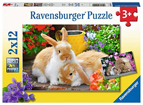 Ravensburger Kinderpuzzle - 05144 Kleine Kuschelzeit - Puzzle für Kinder ab 3 Jahren, mit 2x12 Teilen von Ravensburger