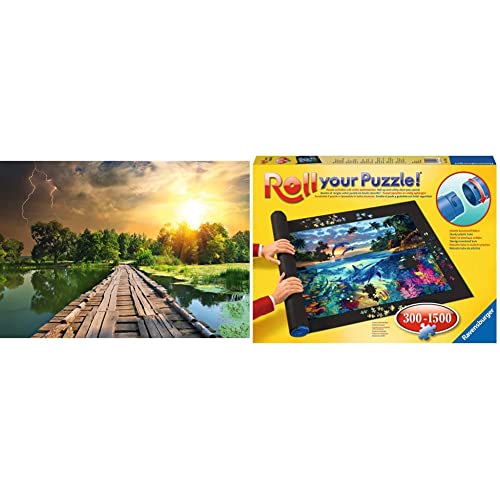 RAVENSBURGER PUZZLE 19538 - Mystisches Licht - 1000 Teile Puzzle für Erwachsene und Kinder ab 14 Jahren & Puzzlematte für Puzzles mit bis zu 300-1500 Teilen, Puzzleunterlage zum Rollen von RAVENSBURGER PUZZLE